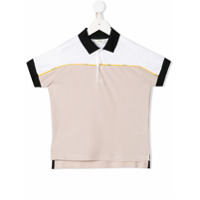 Fendi Kids Camisa polo color block - Neutro