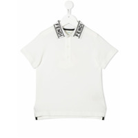 Fendi Kids Camisa polo com logo - Branco