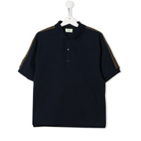 Fendi Kids Camisa polo com recortes - Azul