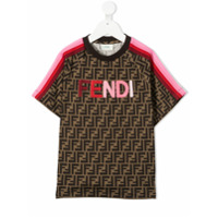 Fendi Kids Camiseta com estampa FF - Marrom