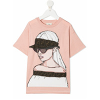 Fendi Kids Camiseta com estampa - Rosa