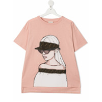 Fendi Kids Camiseta com estampa - Rosa