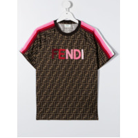 Fendi Kids Camiseta com padronagem FF - Marrom