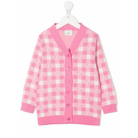 Fendi Kids Cardigan FF xadrez - Rosa