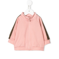 Fendi Kids FF stripe zip-up jacket - Neutro