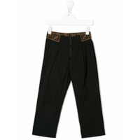 Fendi Kids FF waistband trousers - Preto