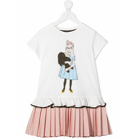 Fendi Kids girl with teddy motif dress - Branco