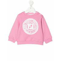 Fendi Kids Moletom com logo FF - Rosa
