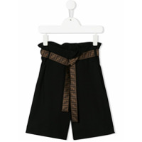 Fendi Kids Short com cinto e logo - Azul