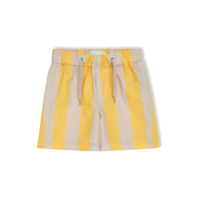 Fendi Kids Shorts listrado - Amarelo