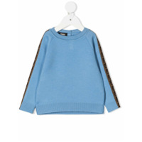 Fendi Kids Suéter com acabamento FF - Azul