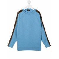 Fendi Kids Suéter FF de tricô e lã - Azul