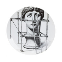 Fornasetti Prato com estampa de rosto - Branco