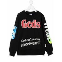 Gcds Kids all-over logo sweatshirt - Preto
