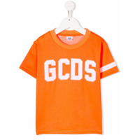 Gcds Kids Camiseta com logo bordado - Laranja