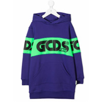 Gcds Kids colour-block logo hoodie - Roxo