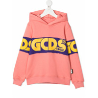 Gcds Kids logo-print hoodie - Rosa