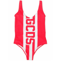 Gcds Kids logo print swimsuit - Vermelho