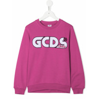 Gcds Kids Moletom com logo bordado - Rosa