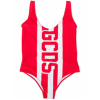 Gcds Kids TEEN logo print swimsuit - Vermelho