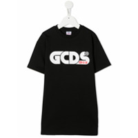 Gcds Kids Vestido reto com logo - Preto