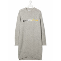 Givenchy Kids Vestido com logo - Cinza