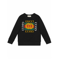 Gucci Kids Camisa polo com bordado - Preto
