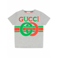 Gucci Kids Camiseta Interlocking G - Cinza