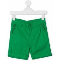 Kenzo Kids Bermuda com logo bordado - Verde