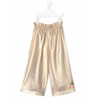 Kenzo Kids Calça pantalona - Dourado