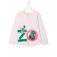 Kenzo Kids Camiseta com estampa de logo - Rosa