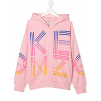 Kenzo Kids logo zip hoodie - Rosa