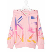 Kenzo Kids logo zip hoodie - Rosa