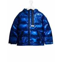 Kenzo Kids metallic puffer jacket - Azul