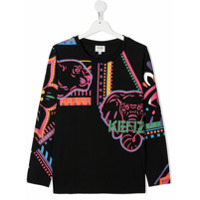 Kenzo Kids Moletom com animal print - Preto