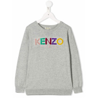 Kenzo Kids Suéter com logo - Cinza
