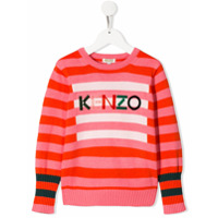 Kenzo Kids Suéter de tricô listrado - Rosa