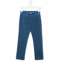 Kenzo Kids tiger print jeans - Azul