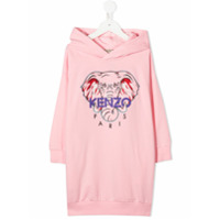 Kenzo Kids Vestido com capuz e logo - Rosa