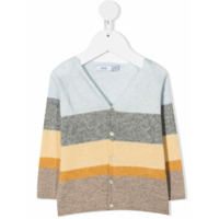 Knot Cardigan de tricô com listras - Amarelo