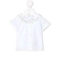 Knot embroidered collar blouse - Branco