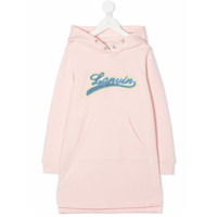LANVIN Enfant logo patch hoodie dress - Rosa