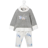 Lapin House floral two-piece set - Cinza