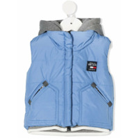 Lapin House hooded logo patch gilet - Azul