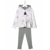 Lapin House hooded zip tracksuit set - Cinza