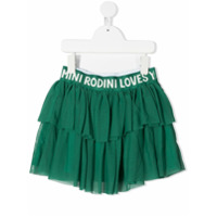 Mini Rodini logo-print pleated skirt - Verde