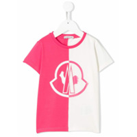 Moncler Kids Camiseta color block - Rosa