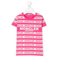 Moncler Kids Camiseta com listra de logo - Rosa