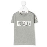 Moncler Kids Camiseta com logo - Cinza