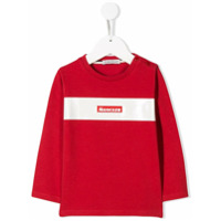 Moncler Kids Camiseta listrada - Vermelho